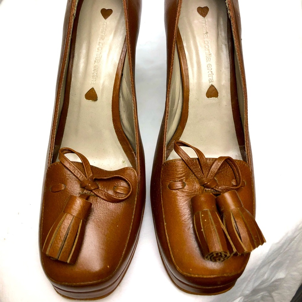 Maria Bonita Extra Platform Tassel Pumps Sz 7-7.5